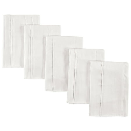 Luvable Friends Premium Prefold Cloth Diapers, White, 5
