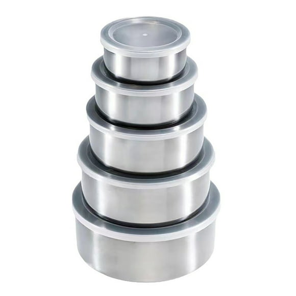 Eastvita Mixing Bowl Set Stainless Steel with 5 Transparent Plastic Lids (5 Piece)
