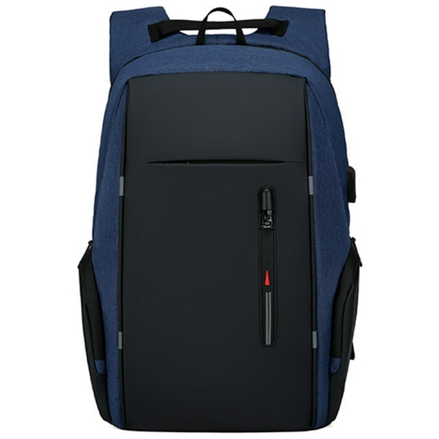 Tignapoo High-Capacity Water-Repellent Backpack with USB Charging Port, Blue - Ideal for 17in Laptops, Cameras & Tablets