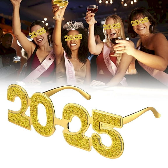 Family Banner 2025 Plastic Glasses Glasses Graduation 2025 Evening Photography Props And,Gold Party Glasses
