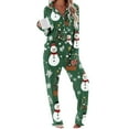 thumbnail image 7 of Dreluolixuan Christmas His and Hers Pajamas Sets Soft Wide Leg Elastic Waist Pants Snowman Casual Sleepwear with Pocket, 7 of 7