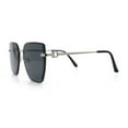 thumbnail image 6 of Womens 1990s Rimless Butterfly Metal Rim Designer Fashion Sunglasses Silver - Black, 6 of 8