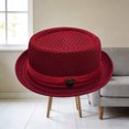 thumbnail image 3 of Men Breathable Soft Cool Mesh Pork Pie Hat, Summer Sun Protection Short Brim Crushable Fedora Hat Lightweight Outdoor Beach Travel Fashion formal Trilby Cap Wine, 3 of 5