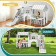 thumbnail image 3 of JOYLDIAS 9 IN 1 Toddler Slide Kid Climber Slide Playset Playhouse with Basketball Hoop Indoor Outdoor Backyard Playground Toy (Gray, White), 3 of 8