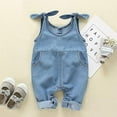 thumbnail image 4 of Younger Tree Newborn Infant Baby Girl Jeans Overalls Denim Workwear Clothes for 0-18 Months, 4 of 6