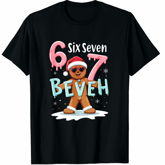 Bruh 67 Christmas Six Seven Gingerbreadman 67 Christmas T-Shirt (Men's, Women's)