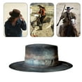 thumbnail image 2 of ZPAQI Vintage Panama Hat Victorian Age Classical Hat with Distressed Ribbon, 2 of 6