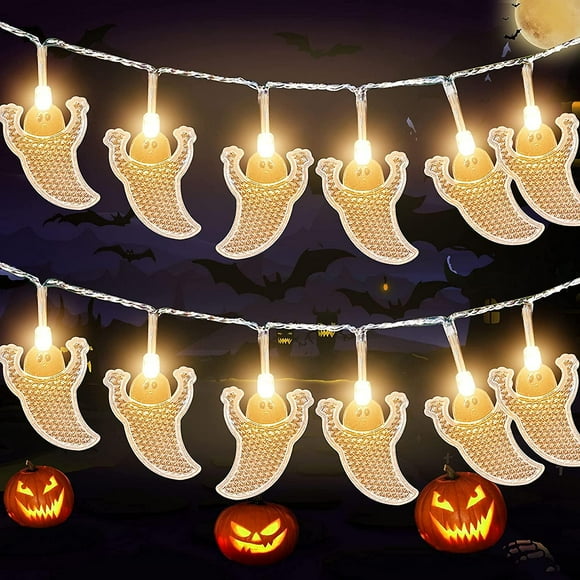 Halloween Light Garlands, 3m 20 Leds Luminous Ghost Garland, Halloween Light Ghost, Led Light Garland For Halloween, Halloween Decoration Lights, Hall