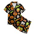 thumbnail image 4 of Leey-World Toddler Girl Halloween Pajamas Toddlers Halloween Baby Kids Girl Pumpkin Pajama Set Jammies Button Down Sleepwear, 4 of 6