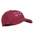thumbnail image 5 of United Kingdom GBR Flag Embroidered Low Profile Cap - Wine OSFM, 5 of 5