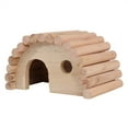 thumbnail image 3 of Cama de madera con forma de arco para hámster, casa cálida para animales pequeños, nido para hámster, juguete de madera, 3 of 10