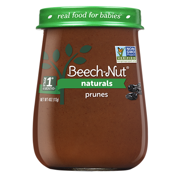 (10 Jars) BeechNut Naturals Baby Food Jar, Stage 1, Prunes, 4 oz