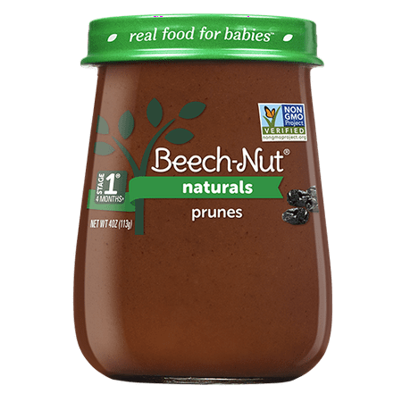 (10 Jars) Beech-Nut Naturals Baby Food Jar, Stage 1, Prunes, 4