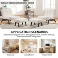 thumbnail image 6 of Bonzy Home Modern Adjustable Accent Chair with Ottoman, Comfy Corduroy Fabric Armless Chair with Solid Wood Legs for Living Room Bedroom, White, 6 of 7