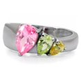 thumbnail image 3 of Luxe Jewelry Designs Stainless Steel Women's Ring with Multicolor Cubic Zirconia - Size 5 (Pack of, 3 of 4