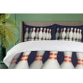 thumbnail image 4 of Ambesonne Bowling Party Duvet Cover Set, Pins on Alley, 2-Calking, Dark Blue White Red, 4 of 7