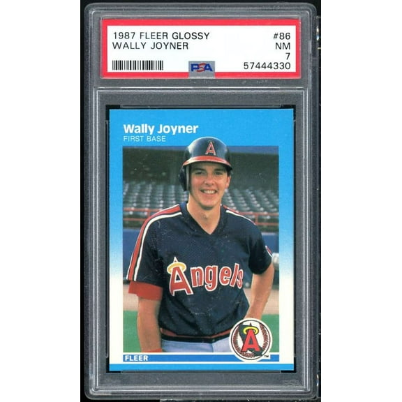 Wally Joyner Rookie Card 1987 Fleer Glossy #86 PSA 7