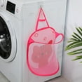 thumbnail image 3 of deevoka 3xFOLDING LAUNDRY BAG HAMPER DIRTY CLOTHES STORAGE WASHING BASKET BIN Pink, 3 of 8