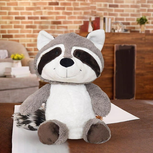 Cojín Sofá de bebé Dormitorio lindo Fiesta de vacaciones Suave Animal vívido Muñeca Animales de peluche Juguete Niñas Regalos Decoración Dormir 28cm gris Hugo almohada de felpa