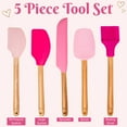 thumbnail image 3 of Paris Hilton Beech Wood Handle Heat Resistant 10 in Mini Silicone Kitchen Spatula (5 Count), 3 of 9