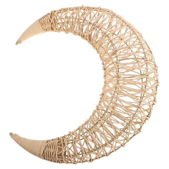Masteelf Moon Shaped Rattan Hanging Decor for DIY Crafts and Holiday Party Decorations Ideal for Living Room and Outdoor Supplies