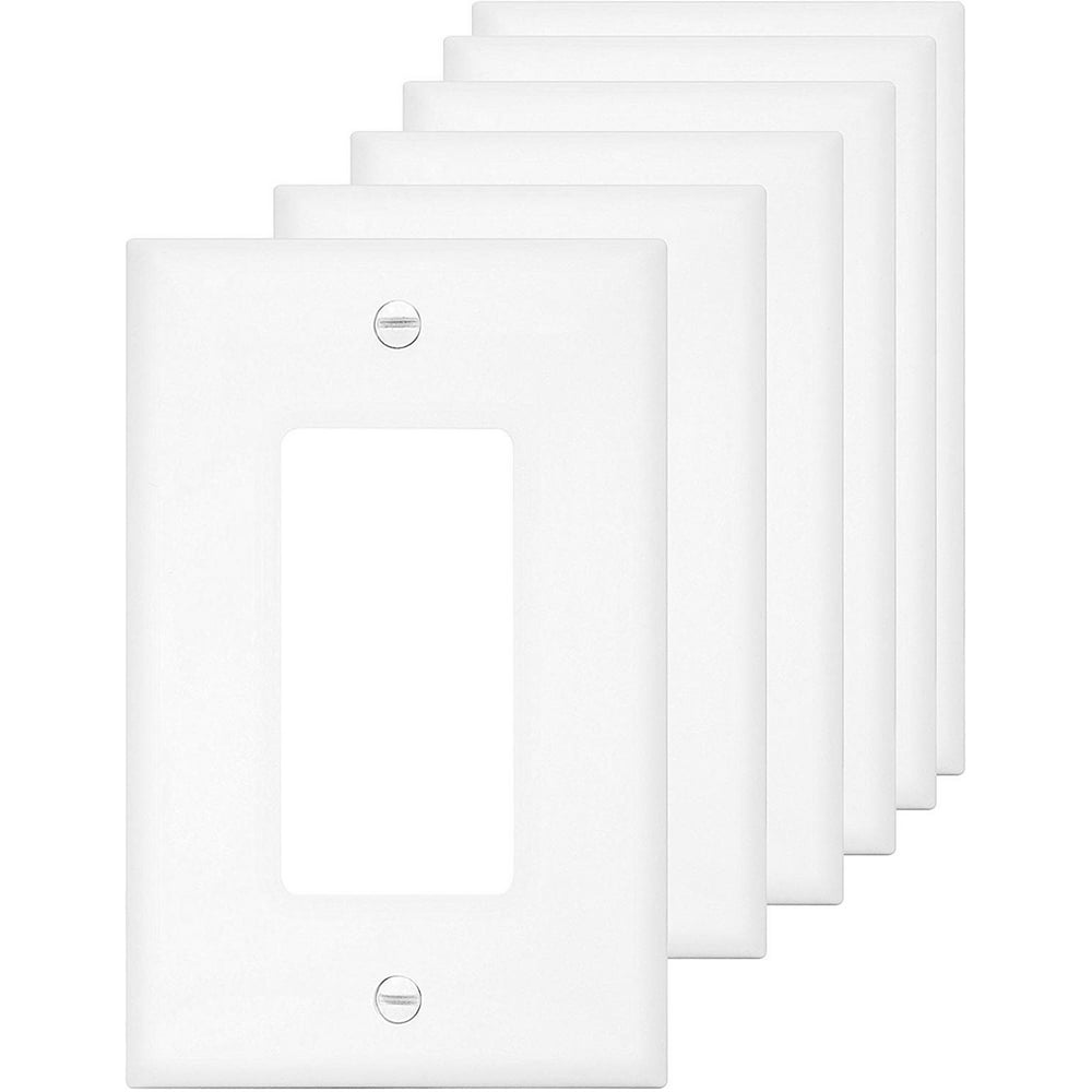 Sleeklighting 6 Pack Plastic White Look Outlet Covers 1 Gang