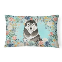 Carolines Treasures CK3419PW1216 Alaskan Malamute Canvas Fabric Decorative Pillow 12H x16W multicolor