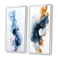 thumbnail image 3 of Designart "Childhood Memories Liquid Blue Ink Abstract" Abstract Painting Framed Wall Art Set Of 2 - Modern Blue Frame Gallery Set For Office Decor, 3 of 6