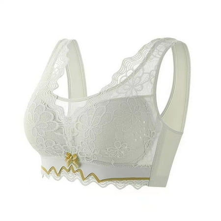 BXJX Womens Bras Clearance Wireless Lace Push-up Comfortable Breathable Bra Daily Underwear Bralette Beige Size 36