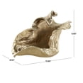 thumbnail image 3 of DecMode 9" Asymmetrical Abstract Textured Folded Leaf Gold Aluminum Metal Decorative Bowl, 3 of 9