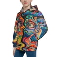 thumbnail image 2 of Kdxio Psychedelic Faces Colorful Pattern Boys Athletic Unisex Boys Girls Hoodie with Pocket Sweatshirts-Medium, 2 of 6
