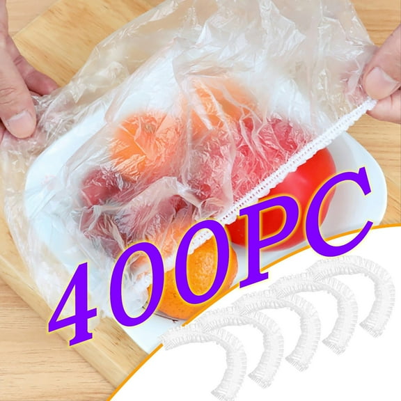 Plastic Bowl Covers Elastic 400pcs Disposable Food Covers for Bowls Shrinkable Food Covers Stretch Reusable Plastic Covers Dish Cover Universal Kitchen Plastic Wrap for Food Fresh Keepping Bags