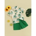thumbnail image 3 of Suealasg Toddler Baby Boys 2Pcs Outfits 6M 1T 2T 3T 4T Little Boys Summer Casual Hawaii Beach Clothes Short Sleeve Fruit Tree Print Shirt Tops+ Elastic Waist Shorts Set, 3 of 9
