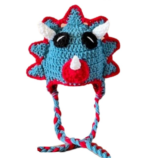 Fun Dinosaur Hat Slouchy Children Costume Hats Halloween Gift Warm Large Crocheted Hat Slouchy Hat Halloween Photo Props Purple