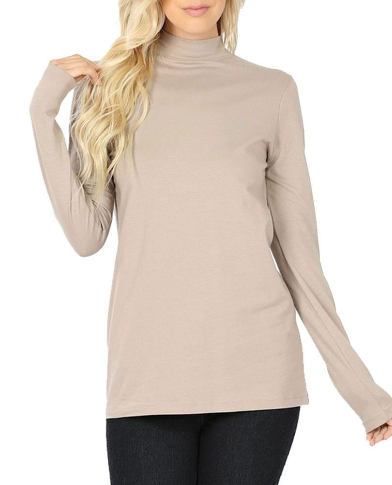 mock neck womens tops