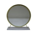 thumbnail image 4 of Acme Furniture Adao Vanity Mirror and Stool in White and Brass, 4 of 5
