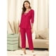 thumbnail image 2 of Conjuntos de pijama para mujer Allegra K traje de noche suave rojo XS, 2 of 6