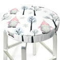 thumbnail image 3 of Bingfone Pink oldman Winter Forest Padded Round Bar Stool Cover Cushion with Elastic Fabric Round Chair Seat - Pink oldman Winter Forest, 3 of 7