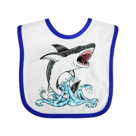 

Inktastic Great White Shark Jumping Boys or Girls Baby Bib
