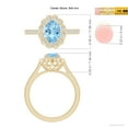 thumbnail image 4 of Angara Natural 1 Ct. Aquamarine with Diamond Halo Ring in 14K Yellow Gold for Women (Ring Size: 3.5), 4 of 9