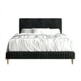 thumbnail image 6 of Castle Place Elegant Plush Corduroy Velvet Full Upholstered Bed, Dark Grey, 6 of 11