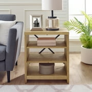 Modern Essentials Georgette Farm House Three Shelf Solid Wood Bookshelf End Table, Multiple Colors