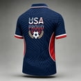 thumbnail image 3 of USA 2026 Soccer Cup Fan Polo for Men, Short Sleeve Button Collar Jersey with Stars & Stripes Graphic, Loose Fit Breathable Athletic Shirt, 1 PC Vermilion XXXL, 3 of 3
