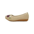 thumbnail image 4 of Women's Pointed Toe Flower Flat Shoes Embroidered Style Slip On Ballet Flats Comfortable Cotton Floral Print Flats Casual Driving Loafers Walking Shoes for Women, 4 of 8