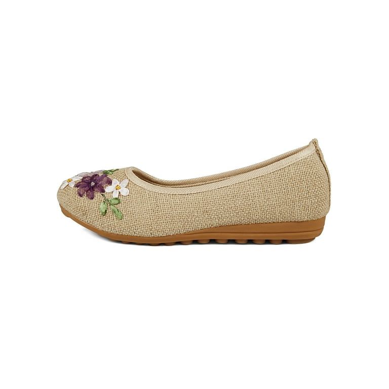 Cotton flat shoes sale