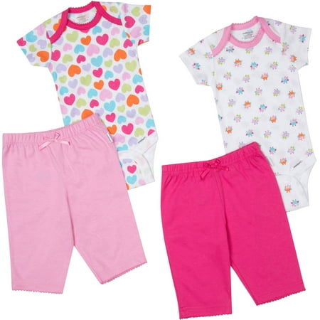 Onesies Brand Newborn Baby Girl Layette Set, 4-Piece