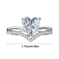 thumbnail image 3 of Specollect Heart-Shaped Zirconia Diamond Ring, Elegant Engagement & Proposal Ring, Fashion Fine Jewelry for Special Moments 2x2x0.5cm, 3 of 6