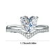 thumbnail image 3 of Anillo de circonita cúbica en forma de corazón | Joyería de moda para mujer | Anillo de compromiso y pedida de mano | Anillo de aleación con circonita cúbica simulada para regalos, 3 of 6