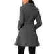 thumbnail image 3 of Abrigo elegante INSPIRE CHIC para mujer con cuello de chal, abrigo largo con cinturón de invierno, color gris oscuro, 3 of 6