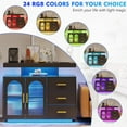 thumbnail image 4 of 40" Sideboard Buffet Cabinet with Charging Station, Auto Sensor Kitchen Storage Cabinet with RGB 24 Color Lights, Coffee Bar Station for Living Room (Black), 4 of 14